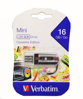 Флеш накопитель USB 16Gb Verbatim Mini Cassette Edition Black 49397 {USB2.0}