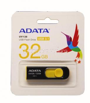 Флеш накопитель USB 32Gb A-DATA UV128 Черная/желтая (USB 3.0)