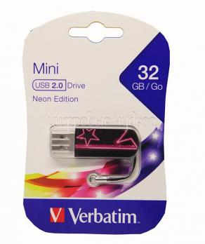 Флеш накопитель USB 32Gb Verbatim Mini Neon Edition розовый
