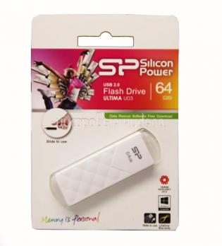 Флеш накопитель USB Silicon Power 64Gb Ultima U03, белый