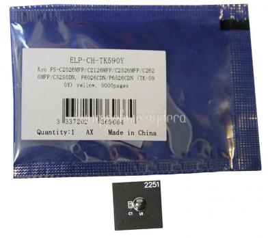 Чип картриджа Kyocera PS-C2026MFP/C2126MFP/C2526MFP/C2626MFP/C5250DN/P6026CDN/P6526CDN (TK-590Y) Yellow 5K (ELP, Китай)