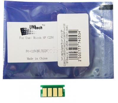 Чип картриджа Ricoh Aficio SP C250Dn/C250Sf/C260Dnw/C260SFNw/C261Sf Black 2K (SPC250E) UNItech (Apex)