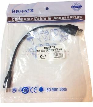 Кабель Behpex USB F- mini USB OTG, 0.2м, черный, пакет (OTH-452096)