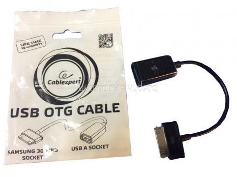 Кабель Gembird/Cablexpert USB-OTG AF30P, 0.15м, черный, для планшетов Samsung (A-OTG-AF30P-001)