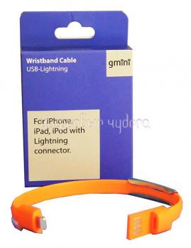 Кабель Gmini GM-WDC-3000, USB - Lightning, плоский, оранжевый, 1м