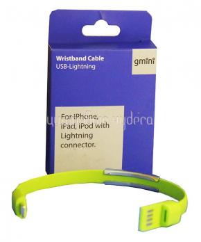 Кабель Gmini GM-WDC-300L, USB - Lightning, плоский, зеленый, 1м