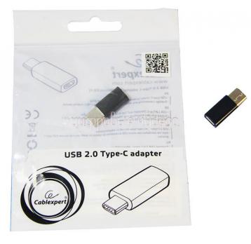 Переходник Cablexpert USB Type-C/USB MicroB (F), пакет (A-USB2-CMmF-01)