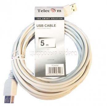 Кабель USB Am-Af Telecom (TC6936-5MO-GY) серый 5.0m