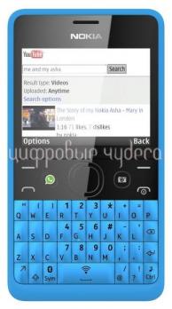NOKIA Asha 210 Dual sim Cyan Blue {2 sim, QWERTY, Series 40, 2.4