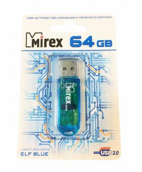 Флеш накопитель USB 64Gb Mirex Elf, синий 2.0