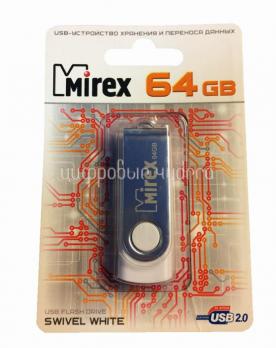 Флэш накопитель USB 64GB Mirex Swivel Белый, 2.0