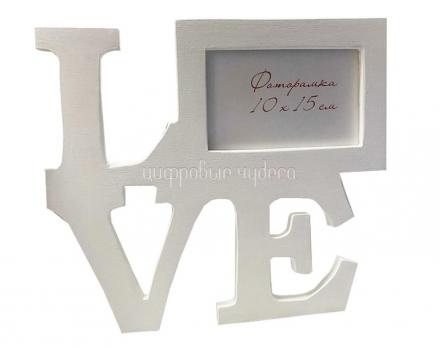 Фоторамка Love квадратная дерево, форма тип 1, белая