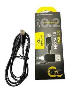 Кабель Gembird/Cablexpert  AM/microBM 5P, 1м USB 2.0 Pro, экран., черный, пакет (CC-mUSB2-AMBM-1M)