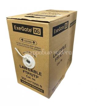Кабель UTP 4 пары Exegate EX261518RUS, кат.5E PVC, серый (бухта 305м)