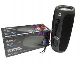 Портативная Bluetooth-колонка Defender G30 черный (16Вт, BT/FM/USB/TF/AUX/Light) (65730)
