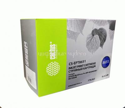 Картридж (T8651) Epson WF5190/5690 черный Cactus 8K
