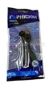 Кабель Гарнизон USB GCC-USB2-AM5P-1M, AM/miniBM 5P, 1м, черный, пакет