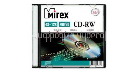 Диск CD-RW Mirex 700mb 12x Slim Case (1шт)