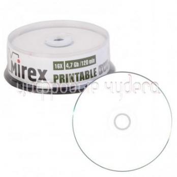 Диск DVD+R Mirex 4.7Gb 16x 120min  Ink Printable (1 шт)