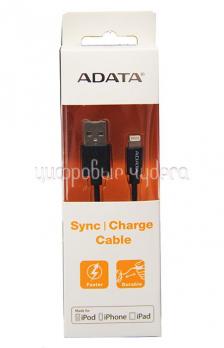 Кабель A-DATA USB-Lightning для iPhone,iPad, iPhod (сертифицирован Apple),1м, черный
