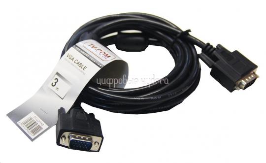 Кабель соединительный для монитора SVGA TV-COM15м-15f (3.0м) 2 фильтра QCG341AD-3M
