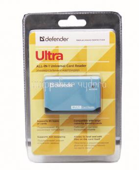 Картридер Defender Ultra A(M)-MiniB(M), работает с картами большого объема, питание от USB, 1м