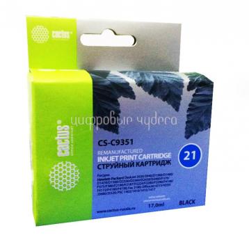 Картридж HP №21 (C9351A) DJ 3920/PSC 1410 черный Cactus