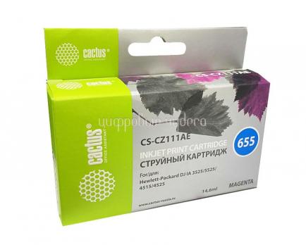 Картридж HP №655 (CZ111AE) DJ IA 3525/5525/4515/4525 пурпурный Cactus