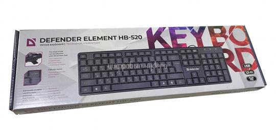 Клавиатура Defender Element HB-520 (черная, 104 клавиши, проводная) USB